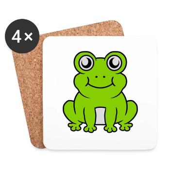 Small seated sweet frog - Coasters (set of 4) - white - Front