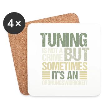 Tuning is not a Crime but Sometimes... - Untersetzer (4er-Set) - Weiß - Vorne