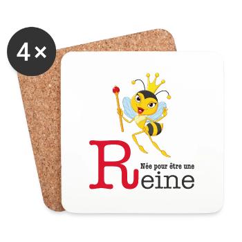 Née pour être une reine - Dessous de verre (lot de 4) - blanc - Devant