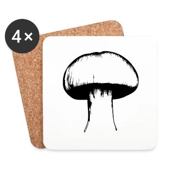 Mushroom Mushrooms Poisonous Mushrooms Mycology Earthy Vector 2 - Coasters (set of 4) - white - Front