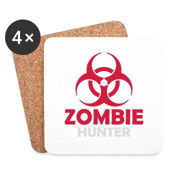 zombie hunter Halloween Quote - Coasters (set of 4) - white - Front