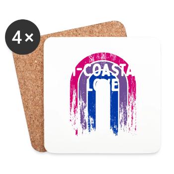 Bi-Coastal Love Bisexual Couples Bi Pride Lovers - Coasters (set of 4) - white - Front