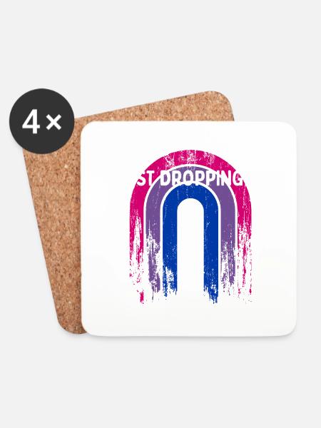 Just Dropping Bi Bisexual LGBTQ Bi Pride LGBT - Untersetzer (4er-Set) - Weiß