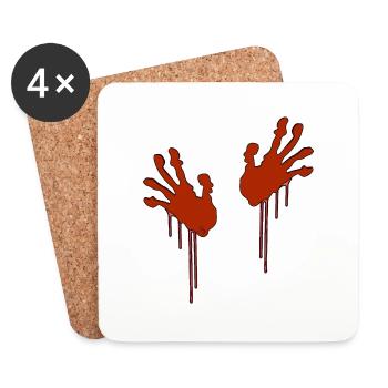 bloody hands - Coasters (set of 4) - white - Front