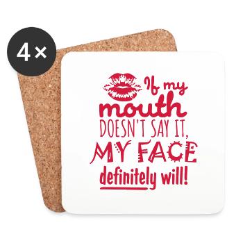 my face definitely will - Untersetzer (4er-Set) - Weiß - Vorne