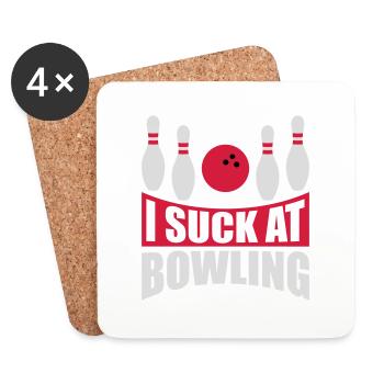 I suck at bowling - Untersetzer (4er-Set) - Weiß - Vorne