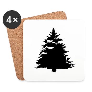 Christmas Tree Christmas Tree Winter Vector 18 - Coasters (set of 4) - white - Front