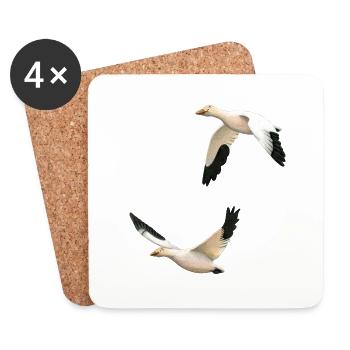 Oies des neiges - Dessous de verre (lot de 4) - blanc - Devant