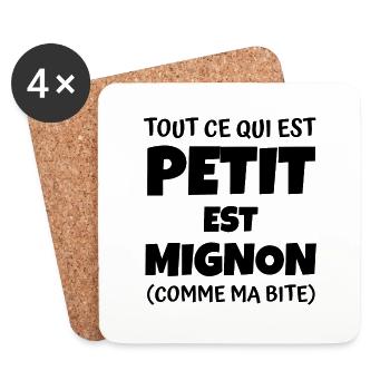 Tout ce qui est petit est mignon - Dessous de verre (lot de 4) - blanc - Devant