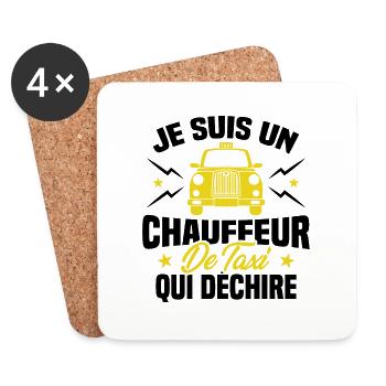 Je Suis Un Chauffeur De Taxi Qui Déchire - Dessous de verre (lot de 4) - blanc - Devant