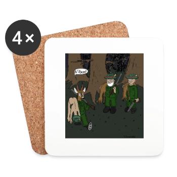 Jagdsaison - Untersetzer (4er-Set) - Weiß - Vorne