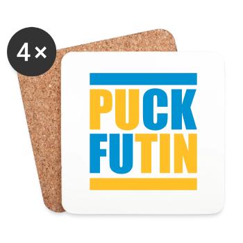 puck futin logo design - Coasters (set of 4) - white - Front