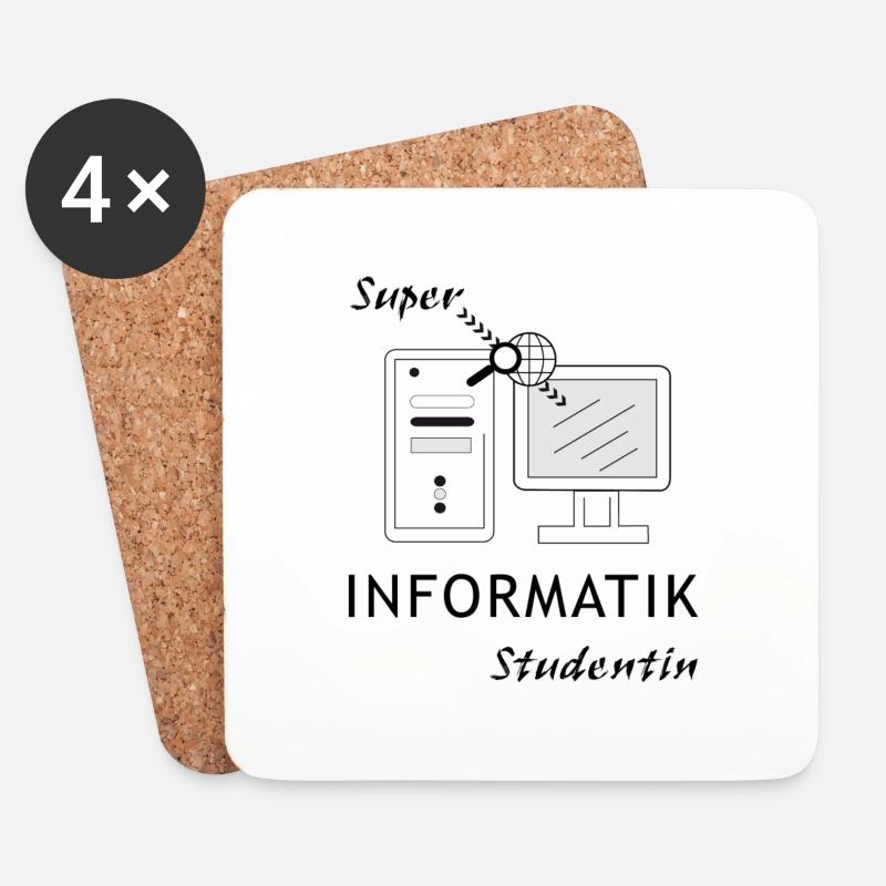 Informatik Studentin - Untersetzer (4er-Set) - Weiß