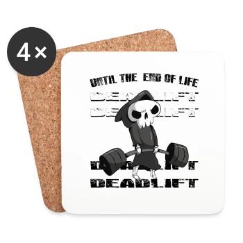 Deadlift PR T-Shirt - Untersetzer (4er-Set) - Weiß - Vorne