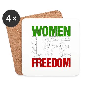 Iran Frauenrechte Feminismus Hijab Geschenk - Untersetzer (4er-Set) - Weiß - Vorne