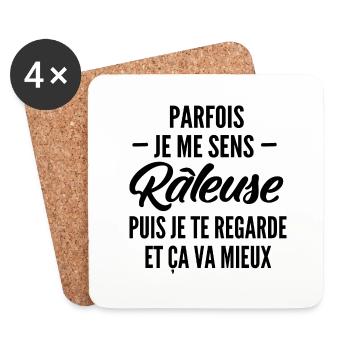 humour femme râleuse / parfois je me sens râleuse - Dessous de verre (lot de 4) - blanc - Devant