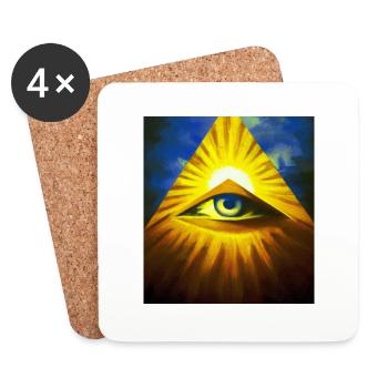 All Seeing Eye - Coasters (set of 4) - white - Front