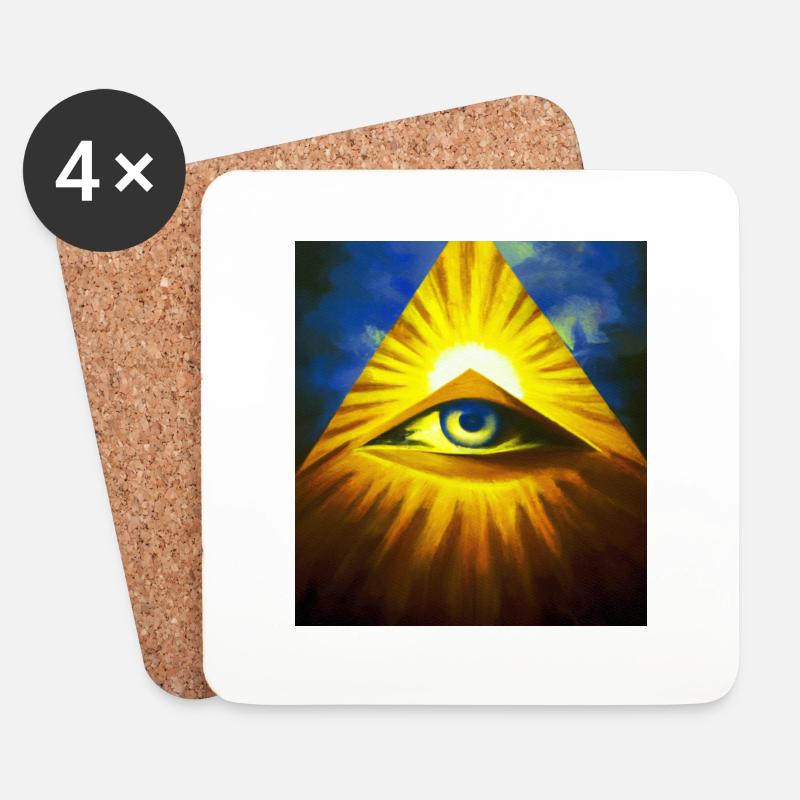 All Seeing Eye - Coasters (set of 4) - white