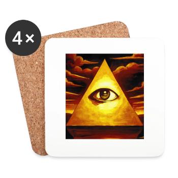 All Seeing Eye - Coasters (set of 4) - white - Front