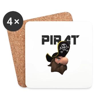 Pirate Captain Pirates - Coasters (set of 4) - white - Front