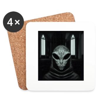 alien monk - Coasters (set of 4) - white - Front