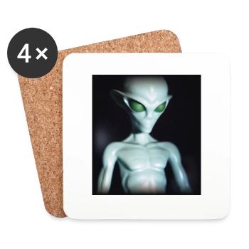 Evil Alien - Coasters (set of 4) - white - Front