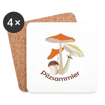 Pilzsammler.Mushroomer - Untersetzer (4er-Set) - Weiß - Vorne