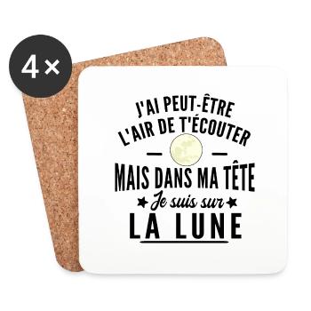 je suis sur la lune - Dessous de verre (lot de 4) - blanc - Devant
