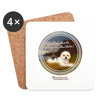Whisky Spruch Single Malteser - Untersetzer (4er-Set) - Weiß - Vorne