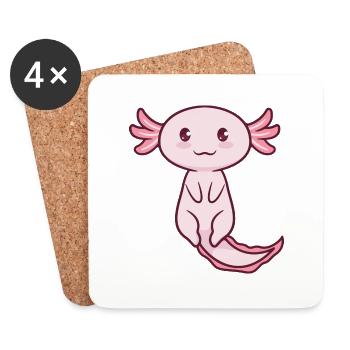 Axolotl Süß - Untersetzer (4er-Set) - Weiß - Vorne