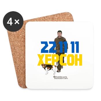 Kherson Ukraine Liberation Day - Coasters (set of 4) - white - Front