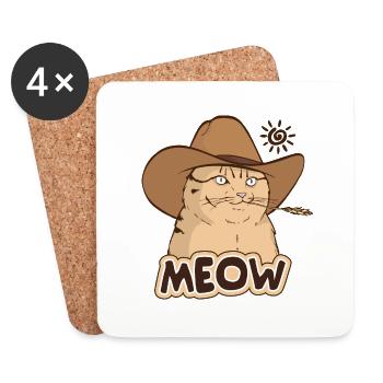 Cowboy Cat - Coasters (set of 4) - white - Front