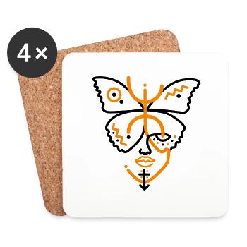 AMAZIGH FRAUENGESICHT - SYMBOL DER FREIHEIT - Untersetzer (4er-Set) - Weiß - Vorne