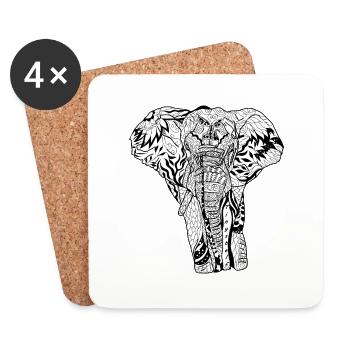 ELEFANT - Untersetzer (4er-Set) - Weiß - Vorne
