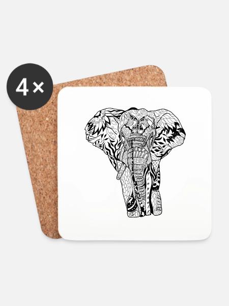 ELEPHANT - Coasters (set of 4) - white