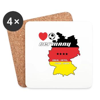 Ich Liebe Fussball Germany - Untersetzer (4er-Set) - Weiß - Vorne