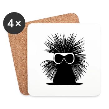 Stachelschwein Sonnenbrille süß Tiere Vektor 17 - Untersetzer (4er-Set) - Weiß - Vorne