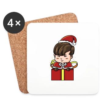 KPOP NOËL 2 - Dessous de verre (lot de 4) - blanc - Devant