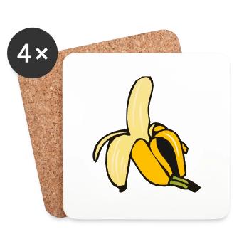 banane 11 A - Dessous de verre (lot de 4) - blanc - Devant