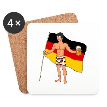 Hot Boy allemand - Dessous de verre (lot de 4) - blanc - Devant