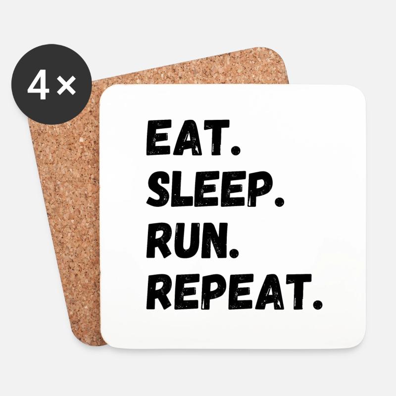 Eat Sleep Run Repeat - Coasters (set of 4) - white