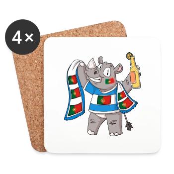 Nashorn Fan Portugal - Untersetzer (4er-Set) - Weiß - Vorne