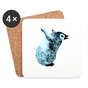 bébé pingouin bleu en pleurs - Dessous de verre (lot de 4) - blanc - Devant