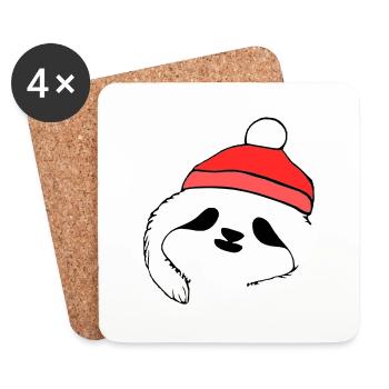 Sloth Christmas Cute Sloth Vector 2 - Coasters (set of 4) - white - Front