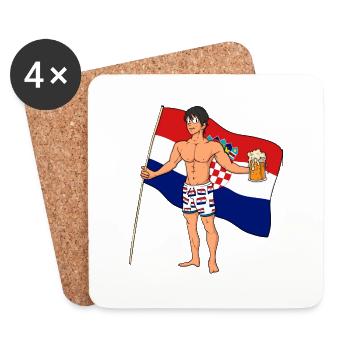Kroatien Sexy Mann - Untersetzer (4er-Set) - Weiß - Vorne