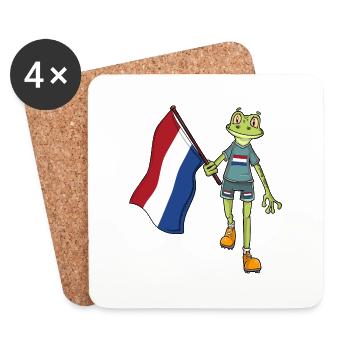 Dutch Fan Frog - Coasters (set of 4) - white - Front