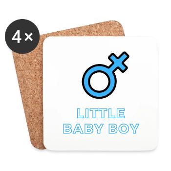 Baby Announcement Pregnancy - Boy - Surprise - Coasters (set of 4) - white - Front