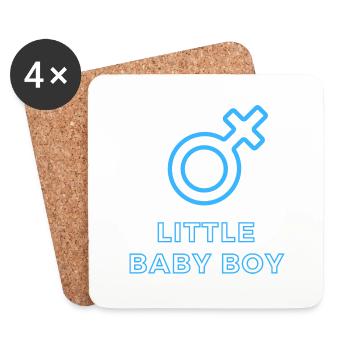 Annonce de bébé - Garçon - Grossesse - Dessous de verre (lot de 4) - blanc - Devant