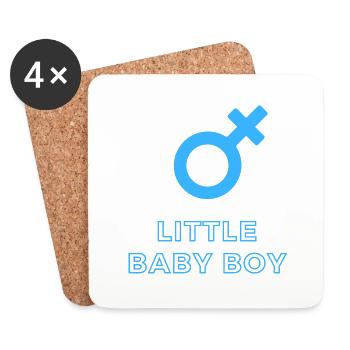 Annonce de bébé - Garçon - Grossesse - Dessous de verre (lot de 4) - blanc - Devant