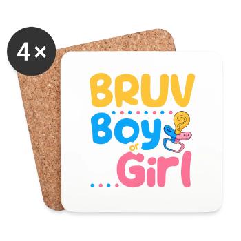Pink or Blue Bruv Loves You Best Brother Ever Big - Coasters (set of 4) - white - Front